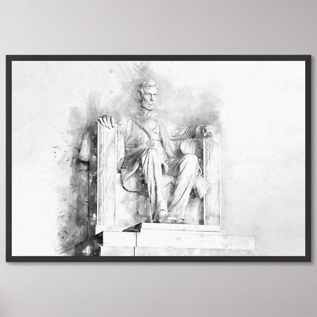 Lincoln Memorial Wasserfarbe und Bleistift gezeich Fotodruck (Von Creator hochgeladen)