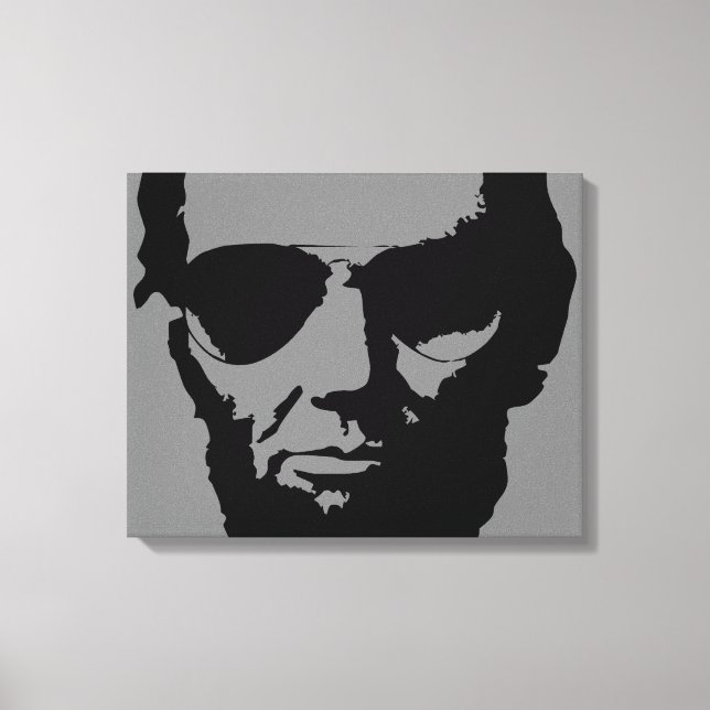 Lincoln mit Aviator-Sonnenbrille (schwarz) Leinwanddruck (Vorderseite)