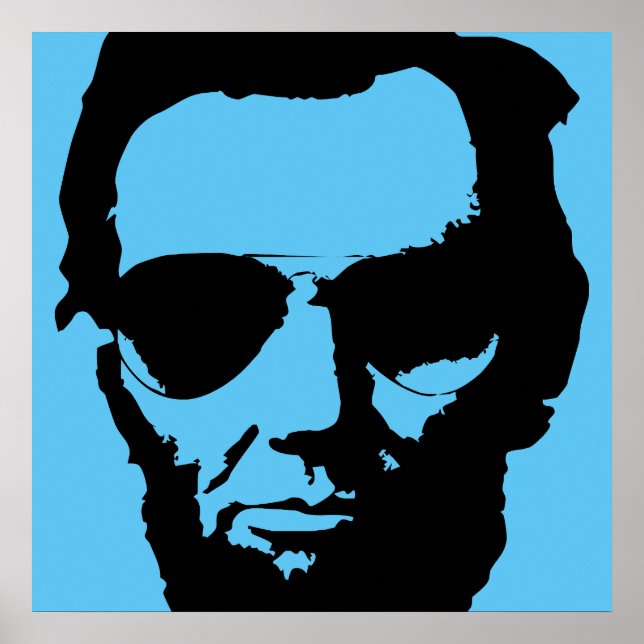 Lincoln mit Aviator-Sonnenbrille (schwarz) Poster (Vorne)