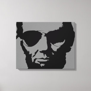 Lincoln mit Piloten-Sonnenbrille (Schwarz) Leinwanddruck