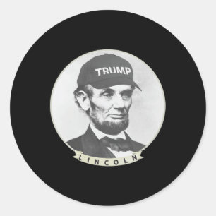 Lincoln mit Trump-Hut - Funny Abe Merica Abrah Runder Aufkleber