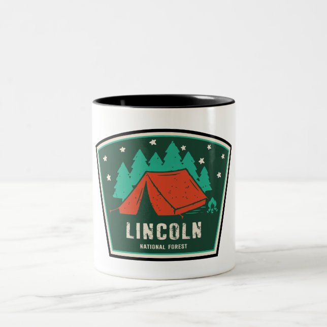 Lincoln National Forest Camping Zweifarbige Tasse (Mittel)