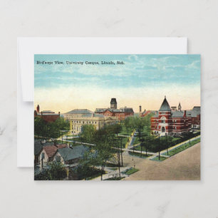 Lincoln NE Universitätscampus, 1910er Jahre Vintag Postkarte