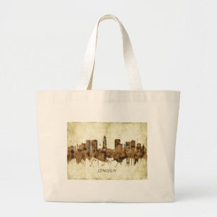 Lincoln Nebraska Cityscape Jumbo Stoffbeutel