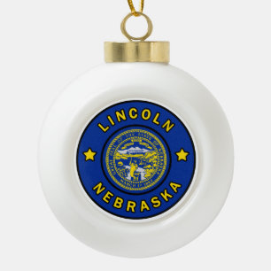 Lincoln Nebraska Keramik Kugel-Ornament