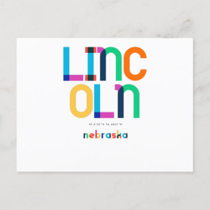 Lincoln Nebraska Mitte Jahrhundert, Pop Art, Postkarte