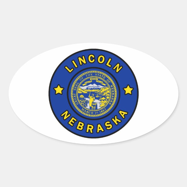 Lincoln Nebraska Ovaler Aufkleber (Vorderseite)