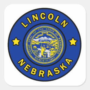 Lincoln Nebraska Quadratischer Aufkleber