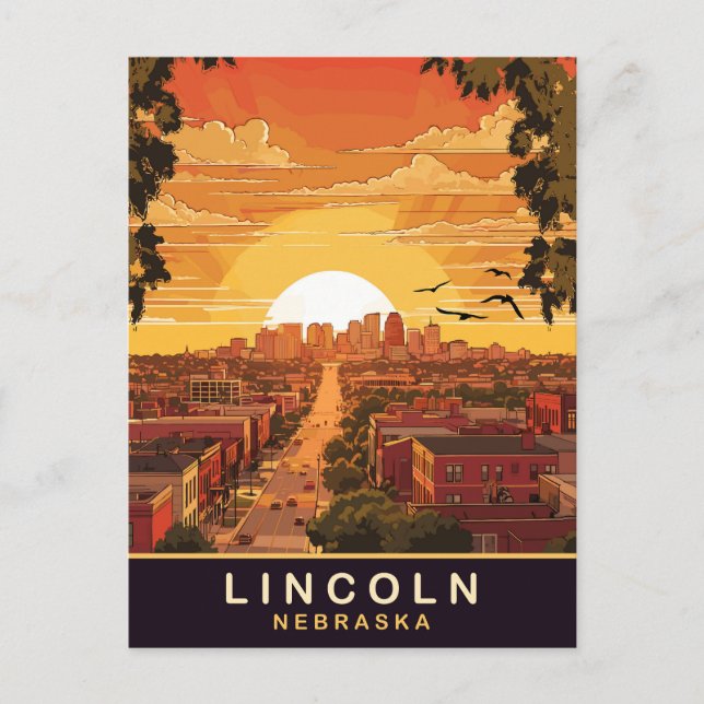 Lincoln, Nebraska, Reisen Postkarte (Vorderseite)