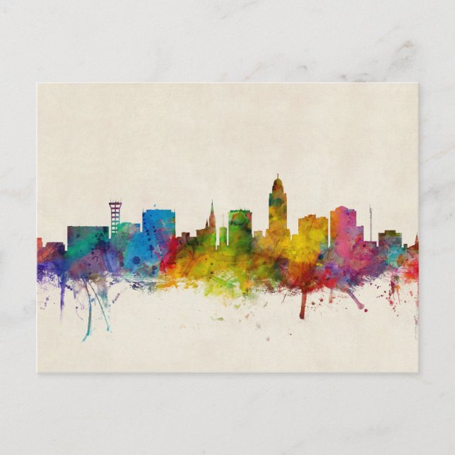 Lincoln Nebraska Skyline Postkarte