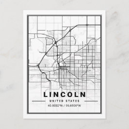 Lincoln Nebraska USA Travel City Map Postkarte