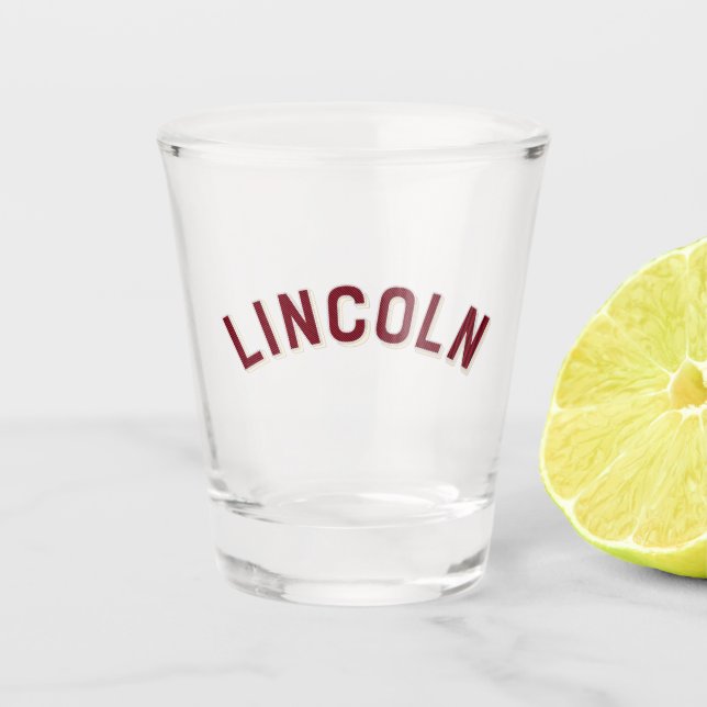 Lincoln, Nebraska Vintag Arch Schnapsglas (Vorderseite)