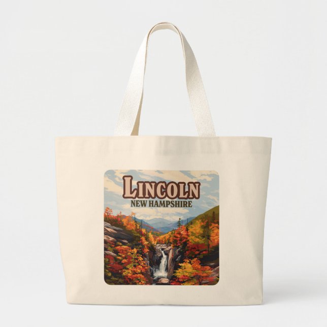 Lincoln New Hampshire Franconia Falls Herbst Jumbo Stoffbeutel (Vorne)