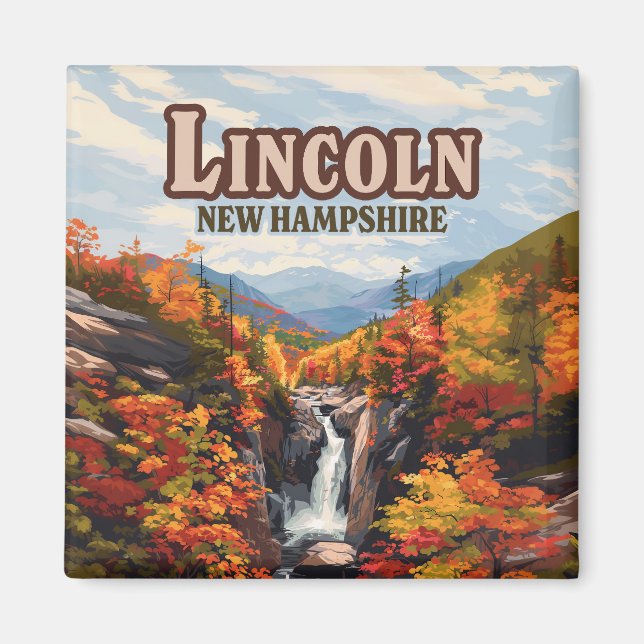 Lincoln New Hampshire Franconia Falls Herbst Magnet (Vorne)
