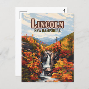 Lincoln New Hampshire Franconia Falls Herbst Postkarte