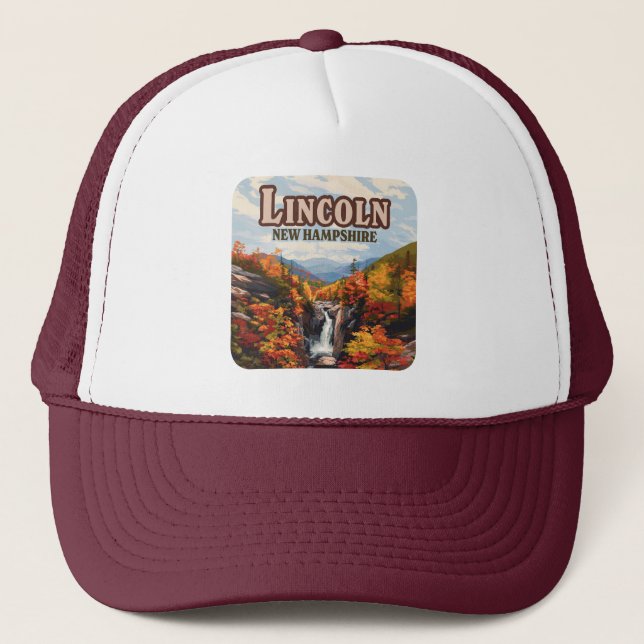 Lincoln New Hampshire Franconia Falls Herbst Truckerkappe (Vorderseite)
