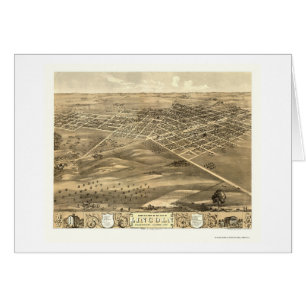 Lincoln, panoramische Karte IL - 1869