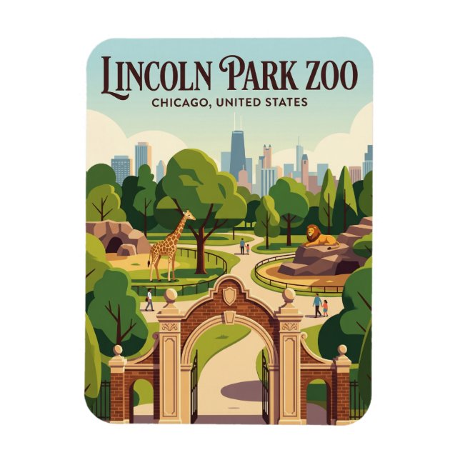 Lincoln Park Zoo Illinois Magnet (Vertikal)