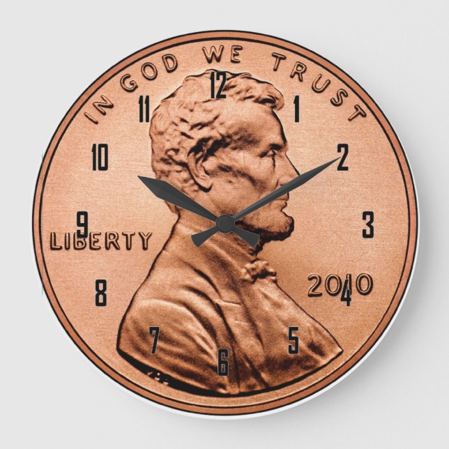 LINCOLN PENNY GROßE WANDUHR (Vorderseite)