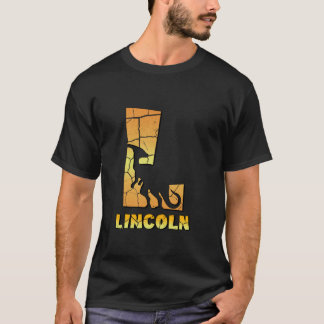 Lincoln personalisierte Jungen Dinosaurier niedlic T-Shirt