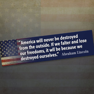 Lincoln Quote: Freedom destroyed Autoaufkleber