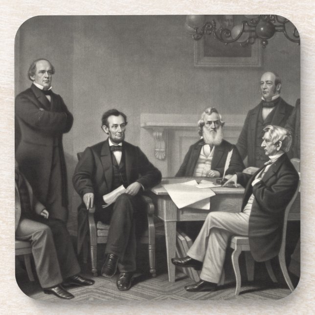 Lincoln Reading the Emanzipation Proclamation Getränkeuntersetzer (Vorderseite)