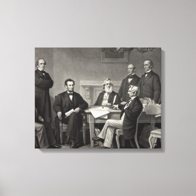 Lincoln Reading the Emanzipation Proclamation Leinwanddruck (Vorderseite)