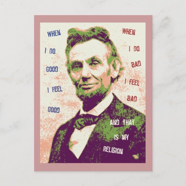 Lincoln Religion Postkarte (Vorderseite)