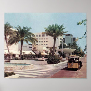 Lincoln Road Mall, Miami Beach, Florida, Vintag Poster