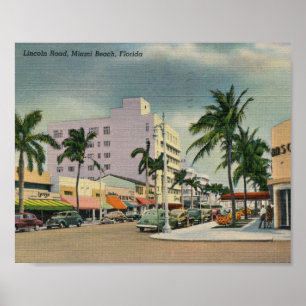 Lincoln Road, Miami Beach, Florida Vintag Poster