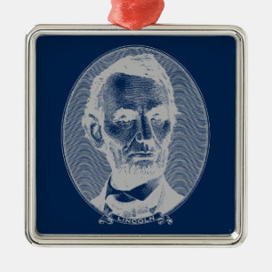 Lincoln Silver Portrait Metal Ornament Aus Metall