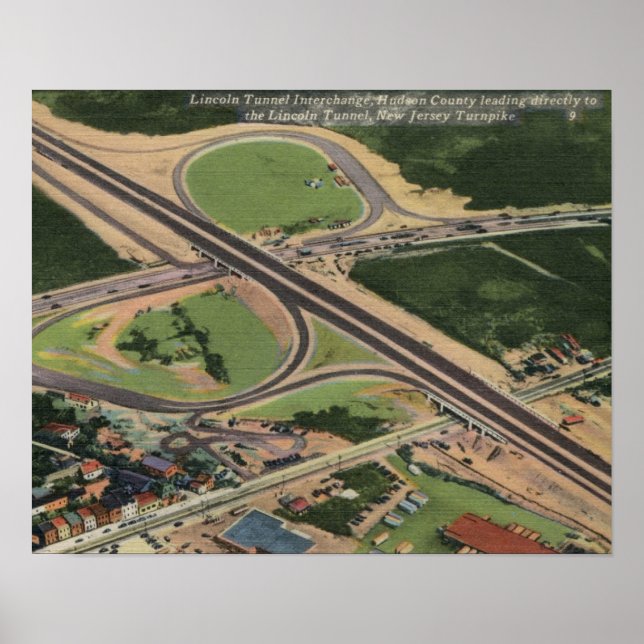 Lincoln Tunnel, NJ Turnpike Exchange Vintag Poster (Vorne)