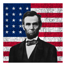 Lincoln und die amerikanische Flagge