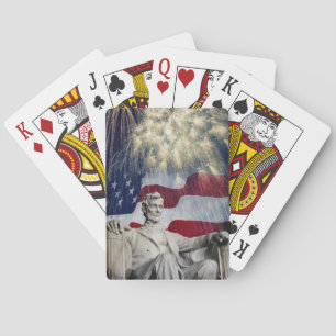 Lincoln und Feuerwerke Spielkarten