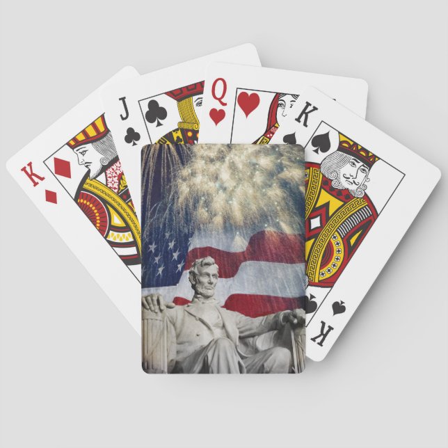 Lincoln und Feuerwerke Spielkarten (Rückseite)