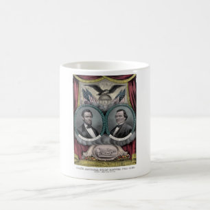 Lincoln und Johnson-Wahl-Fahne 1864 Tasse