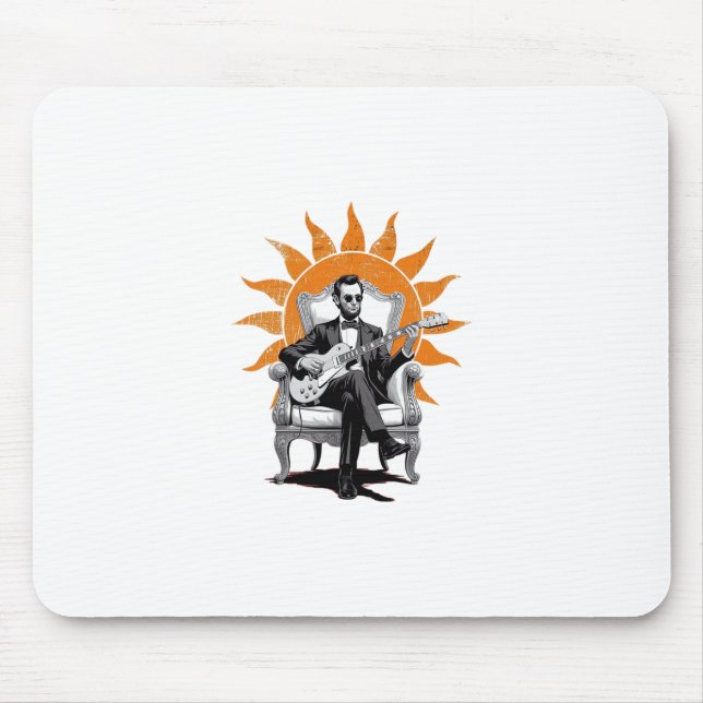 Lincoln Unplugged – Funny Abraham Lincoln Guitar  Mousepad (Vorne)
