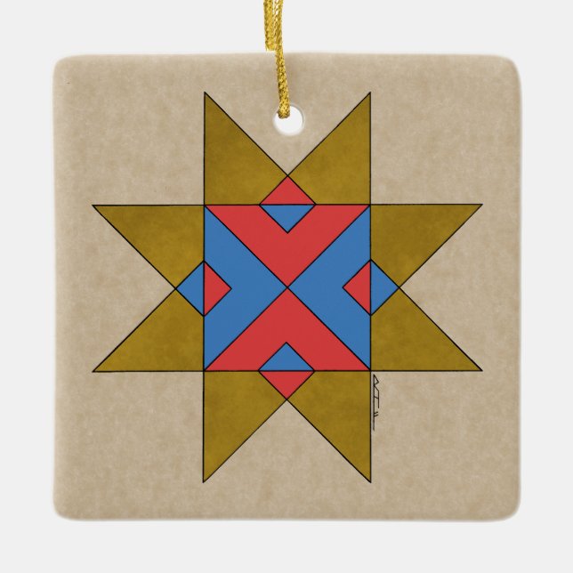 Lincolnshire Auseklis Witch Mark Keramikornament (Vorderseite)