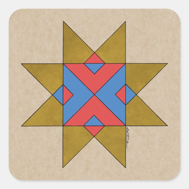 Lincolnshire Auseklis Witch Mark Quadratischer Aufkleber (Vorderseite)