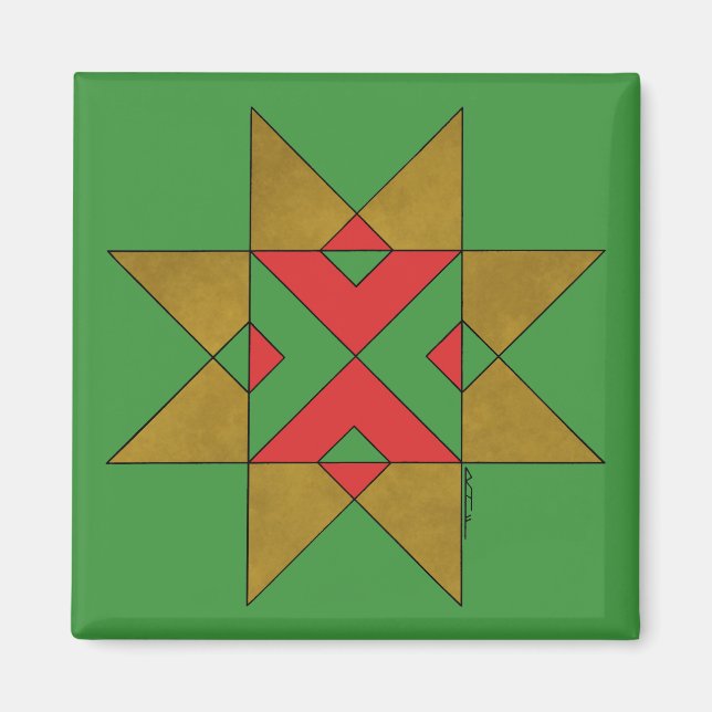 Lincolnshire Auseklis Witch Mark Red und Green Magnet (Vorne)