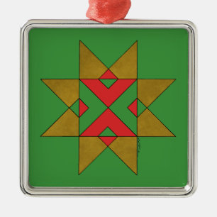 Lincolnshire Auseklis Witch Mark Red und Green Ornament Aus Metall