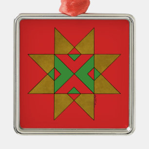 Lincolnshire Auseklis Witch Mark Red und Green Ornament Aus Metall
