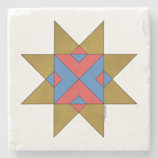 Lincolnshire Auseklis Witch Mark Steinuntersetzer (Vorderseite)