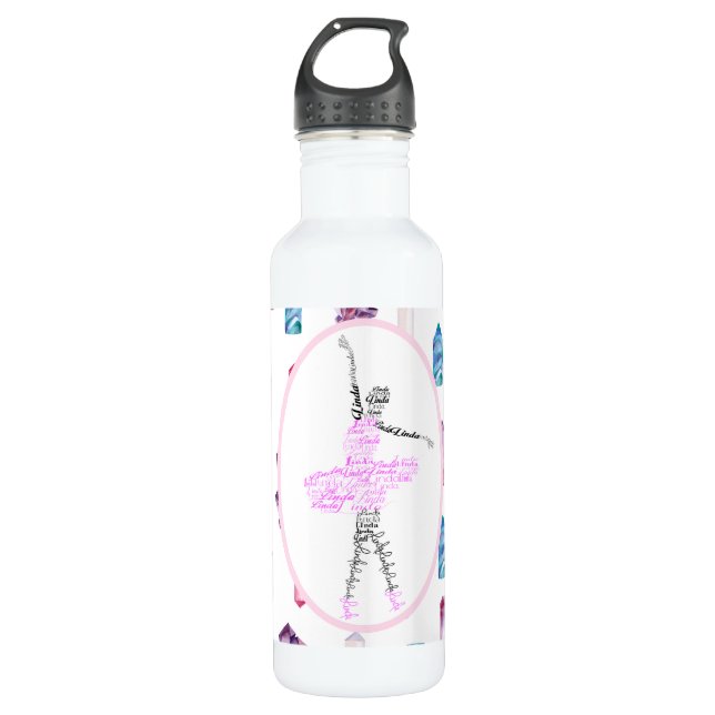 Linda Ballerina Personalisiert Dancer Geschenk Edelstahlflasche (Vorderseite)