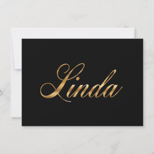 Linda gold Design Lettering Karte