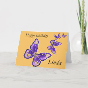 Linda Happy Birthday Butterfly Card Karte