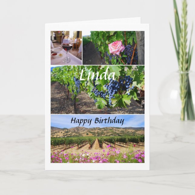 Linda Happy Birthday Karte (Vorderseite)