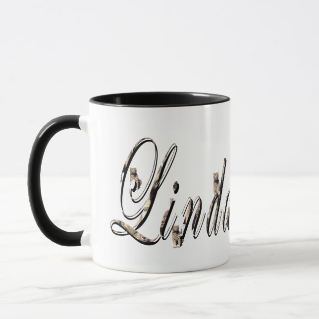 Linda, Name, Logo, Black Combo Kaffee Tasse. Tasse (Links)
