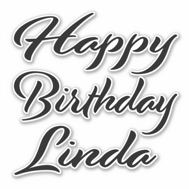 Linda Name Vorname black Sticker Geburtstag (Vorderseite)