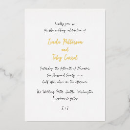 Linda Simple Modern Wedding Folieneinladung